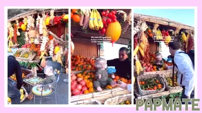 Charming Fruit Vendor Steals Spotlight in Adorable Baby Photoshoot