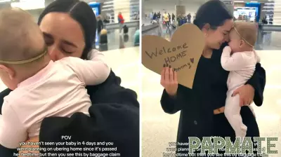 Emotional Reunion at the Airport: Mother Surprised by Daughter's Arrival