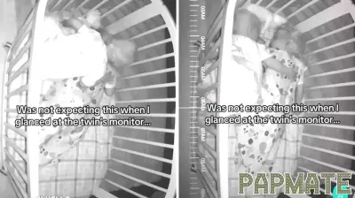 Heartwarming Moment Captured on Baby Cam as Twin Climbs into Brother's Crib